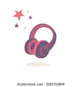Headphones abstract drawing. Music inspiration concept. Cartoon style, hand drawn vector illustration. Part of set.
