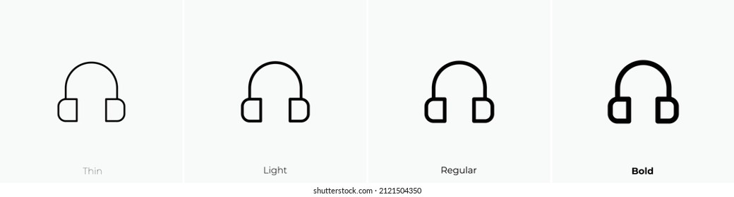 headphones alt icon. Thin, Light Regular And Bold style design isolated on white background