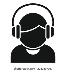 Headphones audio book icon simple vector. People training. Digital education