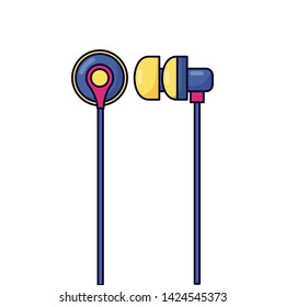 headphones audio sound icon on white background vector illustration