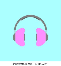 headphones base flat icon design - vector illustration.