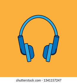 headphones base flat icon design - vector illustration.
