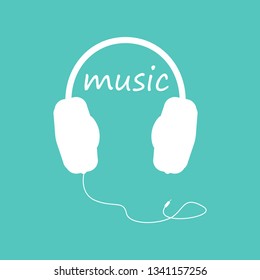 headphones base flat icon design - vector illustration.