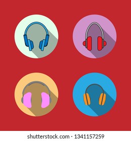 headphones base flat icon design - vector illustration.