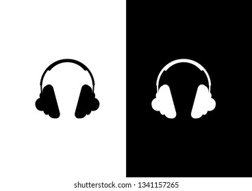 headphones base flat icon design - vector illustration.