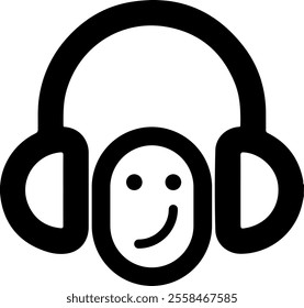 Headphones Black Outline Icon Design