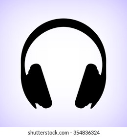 Headphones -  black vector icon