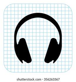 Headphones - black vector  icon