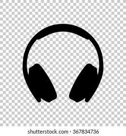 Headphones -  black vector icon