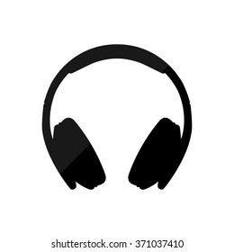 Headphones  - black vector icon