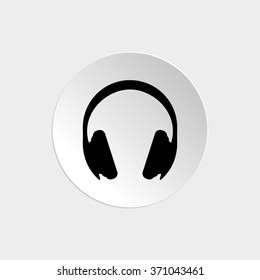 Headphones  - black vector icon