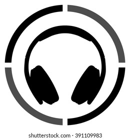 Headphones  - black vector icon