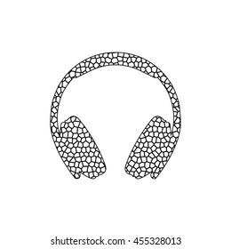 Headphones  - black vector icon