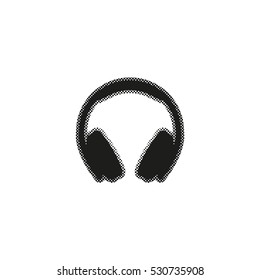 Headphones  - black vector icon