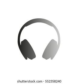 Headphones -  black vector icon