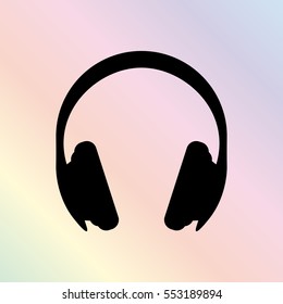 Headphones  - black vector icon