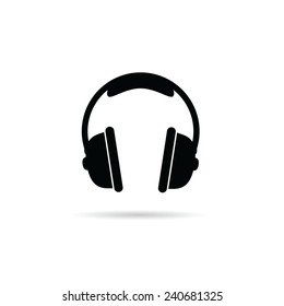 Headphones Black White Vector Illustration Stock Vector (Royalty Free ...