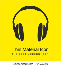 Headphones bright yellow material minimal icon or logo design