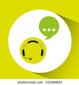 headphones bubble speech service vector illustration eps 10