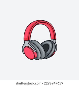 Headphones cartoon logo vector design