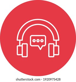 Kopfhörer, Chat, Symbol für den Kundendienst, Vektorbild. Kann auch für den Kundendienst verwendet werden. Geeignet für den Einsatz in Web-Apps, mobilen Apps und Printmedien.