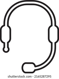 audífonos, icono de chat, ilustración vectorial de línea art..eps
