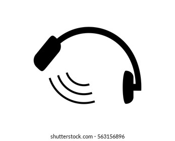 headphones, chat icon, vector illustration eps10