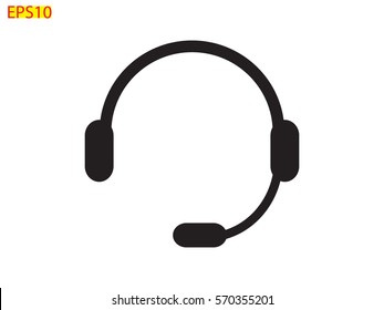 headphones, chat icon, vector illustration eps10