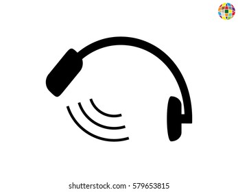 headphones, chat icon, vector illustration eps10