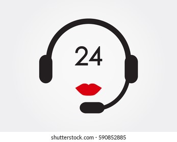 headphones, chat icon, vector illustration eps10