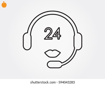 headphones, chat icon, vector illustration eps10