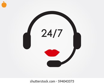 headphones, chat icon, vector illustration eps10