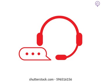 headphones, chat icon, vector illustration eps10
