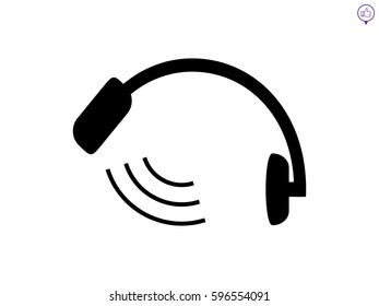 headphones, chat icon, vector illustration eps10