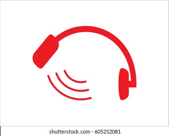 headphones, chat icon, vector illustration eps10