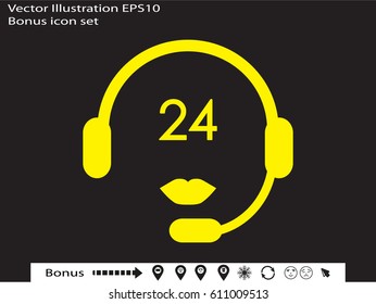 headphones, chat icon, vector illustration eps10