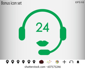 headphones, chat icon, vector illustration eps10