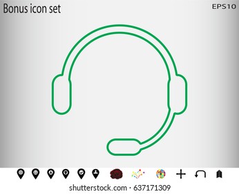 headphones, chat icon, vector illustration eps10