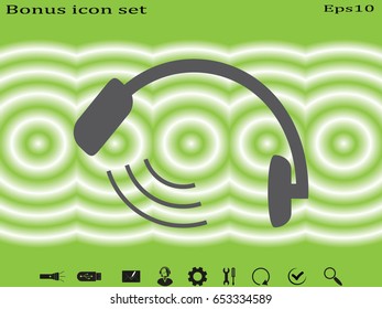 headphones, chat icon, vector illustration eps10