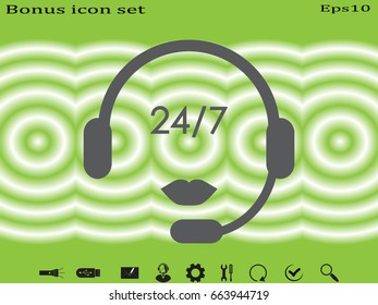 headphones, chat icon, vector illustration eps10
