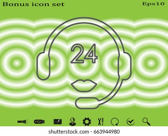headphones, chat icon, vector illustration eps10
