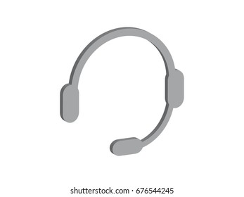 headphones, chat icon, vector illustration eps10

