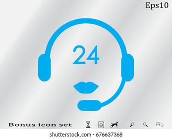 headphones, chat icon, vector illustration eps10