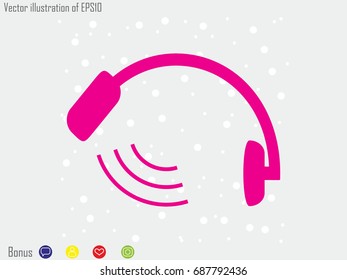 headphones, chat icon, vector illustration eps10