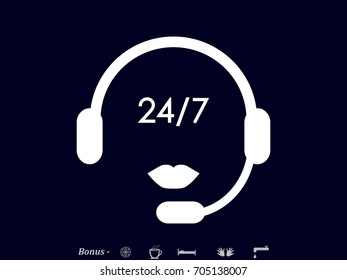 headphones, chat icon, vector illustration eps10
