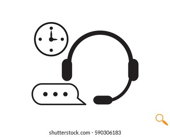 headphones, chat, watch, icon, vector illustration eps10
