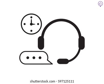headphones, chat, watch, icon, vector illustration eps10