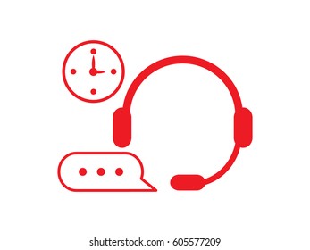 headphones, chat, watch, icon, vector illustration eps10