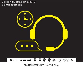 headphones, chat, watch, icon, vector illustration eps10