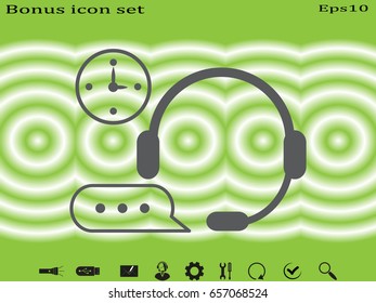 headphones, chat, watch, icon, vector illustration eps10